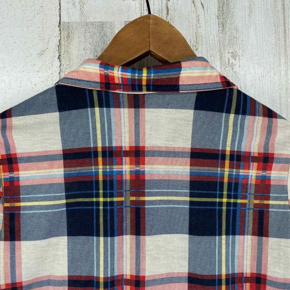 RNB Flannel Button Front Shirt Womens Small Multicolor Plaid Rayon Bonfire Fall - Picture 6 of 8